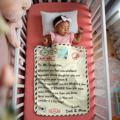 To My Daughter Loved (From Dad & Mom) – Sherpa Fleece Blanket